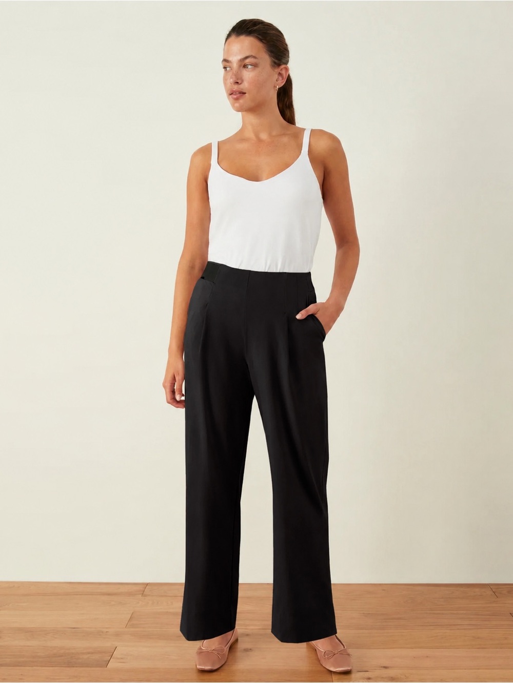 A DAY Turn It Up Wide Leg pants pleated 0604 high rise sustainable